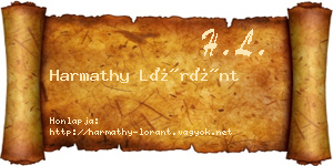 Harmathy Lóránt névjegykártya